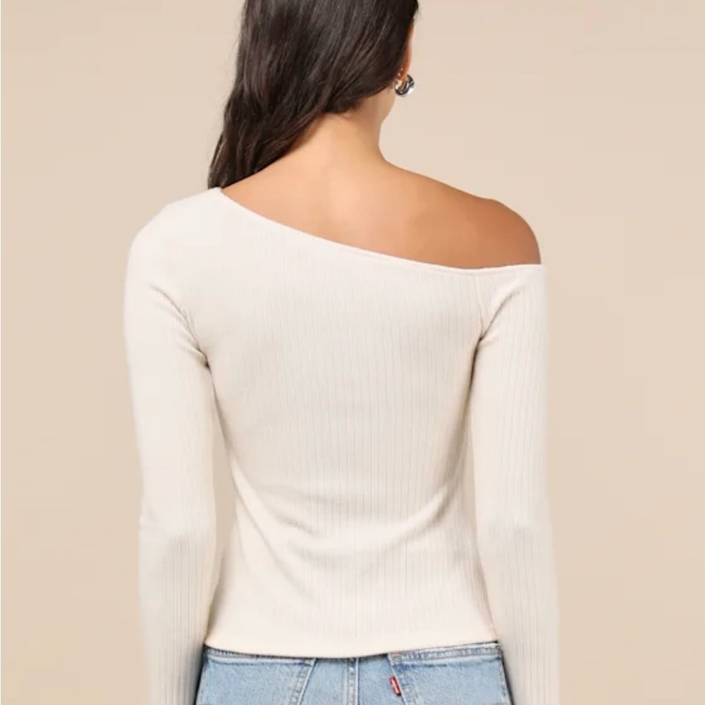 Lulus Off-Shoulder Ribbed Top - Picture 3 of 4